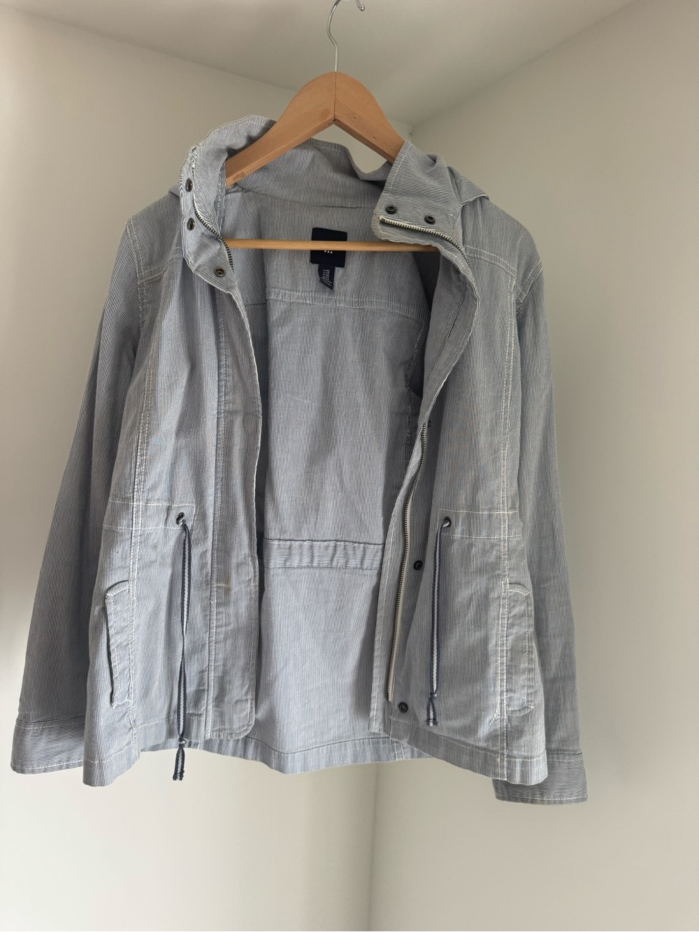 GAP Light Gray Hooded Utility Jacket